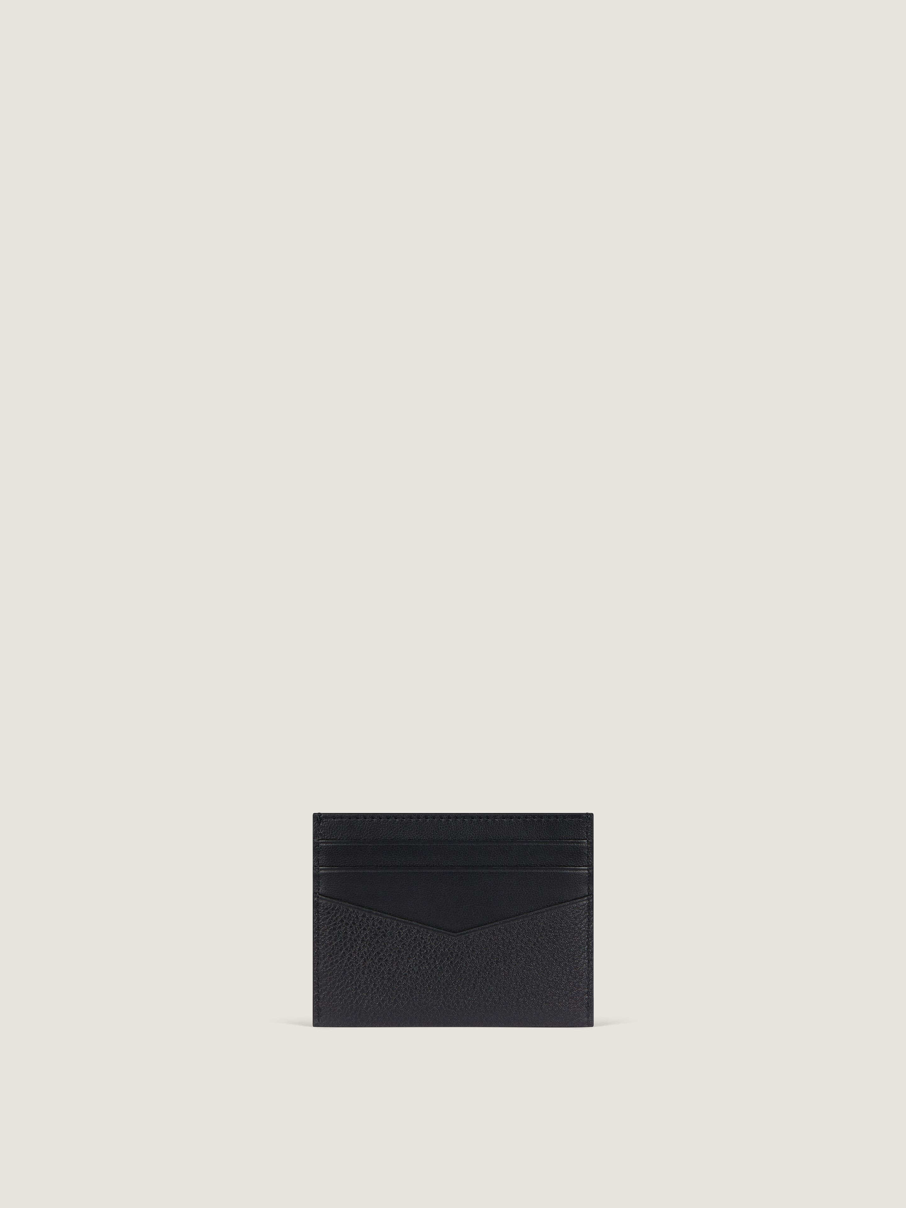 Card holder in grained leather
